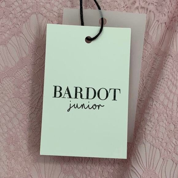 Bardot Junior Size 10 Popourri Gertrude Lace Dress Scallop Hem Long Sleeve O3-8 - Picture 7 of 10